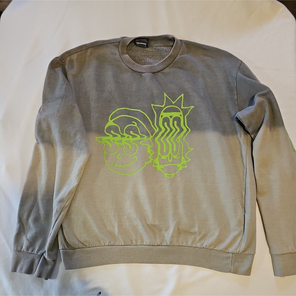 Official Rick and Morty Warped Faces Ripple Junction Sweater Sweatshirt Mens XL